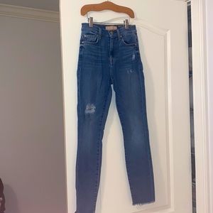 7 For All Mankind the high waist ankle skinny Jean.